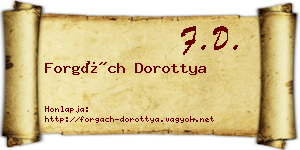 Forgách Dorottya névjegykártya
