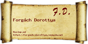 Forgách Dorottya névjegykártya